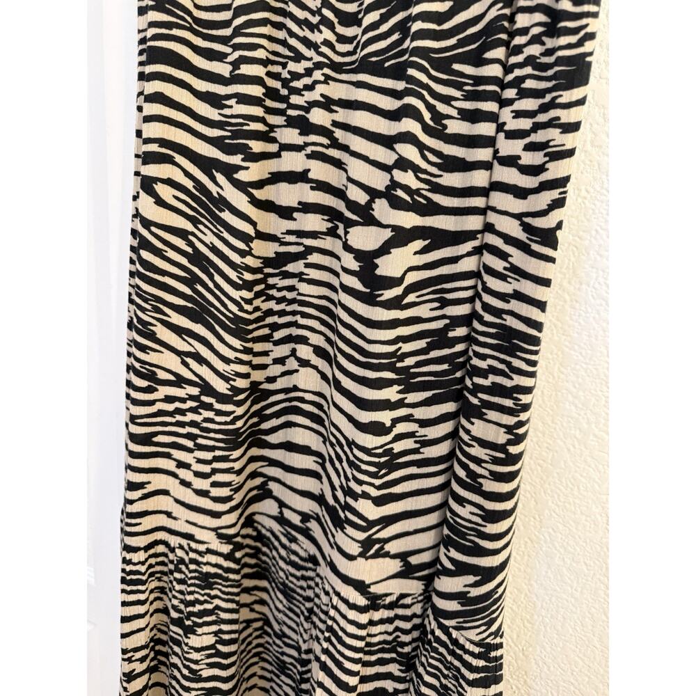Rails Maty Dress Women XS Sand Stone Zebra Print Tiered Maxi Spaghetti Strap - Picture 6 of 15